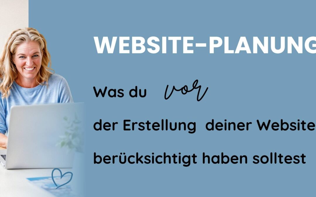 Beitragsbild für den Blogbeitrag über die Website Planung mit Barbara von HerzSeiten auf der linken Seite